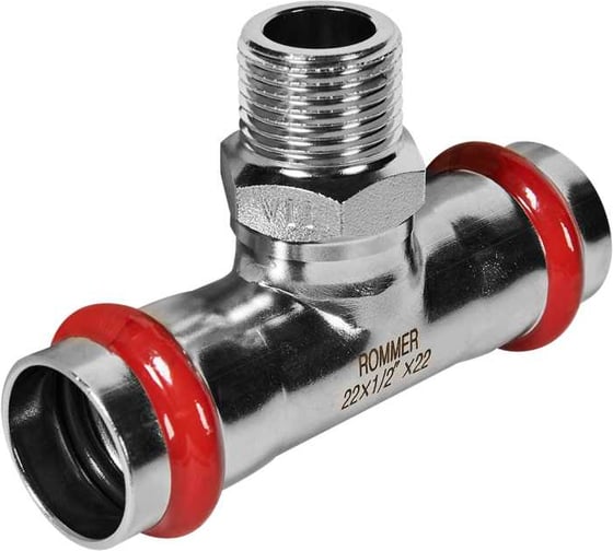 Тройник-переходник ROMMER RSS-1016-002212 ВПр-НР, 22х1/2, из нержавеющей стали прессовой PEE9H4CCV80G7U