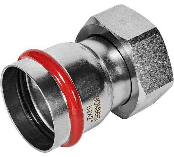 Переходник с накидной гайкой ROMMER RSS-1026-000542 ВПр-ВР, 54х2, из нержавеющей стали прессовой PEE9H4CCV8PL43