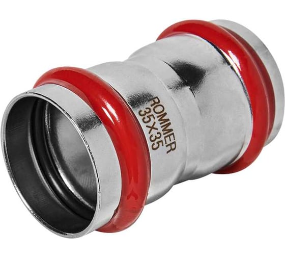 Муфта равнопроходная ROMMER ВПр, 35 мм, из нержавеющей стали прессовой RSS-1017-000035 PEE9H4CCV83K0D