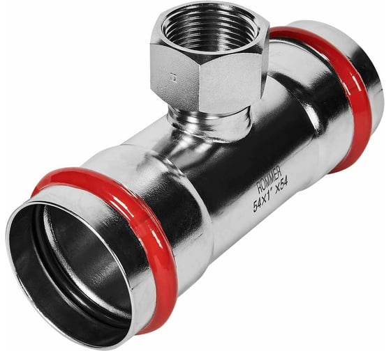 Тройник-переходник ROMMER RSS-1015-000541 ВПр-ВР, 54×1, из нержавеющей стали, прессовой PEE9H4CCV7VCNP