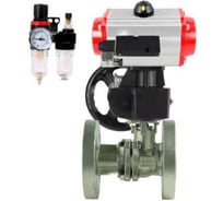 Кран шаровой DN.ru КШ.Ф.П.316.200 Ду150 Ру16, 27х27, фланц., пн.привод DA-140, пн.распред PND2-S1EM-52-1NC-J08-220VAC, руч.дубл. HDM-4, БПВ APU1-10-40-V08 D160-79924