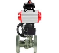 Кран шаровой DN.ru КШ.Ф.П.316.200 Ду150 Ру16, 27х27, фланц. с пн.приводом DA-140, руч.дубл. HDM-4 и БКВ LSB-410-02ExM12-250 D160-79560