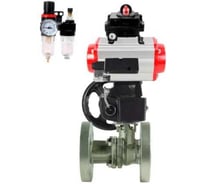 Кран шаровой DN.ru КШ.Ф.П.316.200 Ду150 Ру16, 27х27, фланц., пн.привод DA-140, пн.распред PND2-S1EM-52-1NC-J08-24VDC, руч.дубл. HDM-4, БКВ LSB-410-02ExM12-250, БПВ APU1- D160-80004
