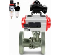 Кран шаровой DN.ru КШ.Ф.П.316.200 Ду150 Ру16, 27х27, фланц., пн.привод DA-140, пн.распред PND2-S1EM-52-1NC-J08-24VDC, БКВ LSB-210-02NM12-220/24, БПВ APU1-10-40-V08 D160- D160-79834