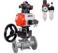 Шаровой кран DN.ru КШФПТ.304.180 Ду50 Ру40, фланц., пн.привод DA-065, пн.расп. PND1-S2EM-52-2-T10-220VAC, БКВ LSB-410-02ExM12-250, руч. HDM-1, БПВ APU1-10-40-V08 D160-81 D160-81325