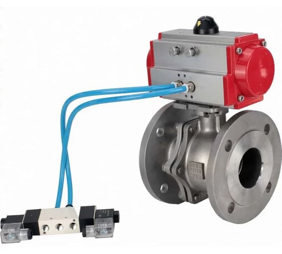 Кран шаровой DN.ru КШ.Ф.П.316.200 Ду125 Ру16, 24х24, фланц. с пн.приводом DA-140 и пн.распред PND1-S2EM-52-2-T10-220VAC D160-80036