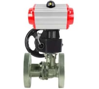 Кран шаровой DN.ru КШ.Ф.П.316.200 Ду150 Ру16, 27х27, двухходовой, фланцевый с пневмоприводом DA-140 и руч.дубл. HDM-4 D160-79482