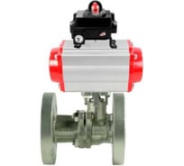 Кран шаровой DN.ru КШ.Ф.П.316.200 Ду15 Ру40 двухходовой, фланцевый с пневмоприводом DA-052 и БКВ LSB-410-02ExM12-250 D160-79596