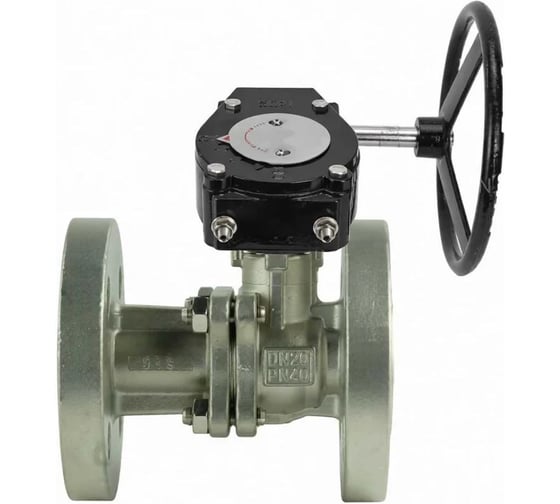 Кран шаровой DN.ru КШ.Ф.П.316.200 Ду32 Ру40 двухходовой, фланцевый с редуктором RDN-2 D160-80009