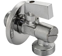 Кран угловой для подключения сантехнических приборов Санакс - 1/2 х 3/4 с сеткой, серия МАК, хромированный. в блистере 10613