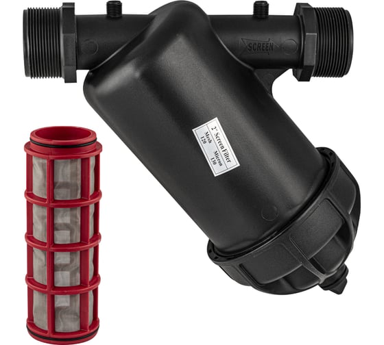 Фильтр грубой очистки Санакс 2 ш/ш, серия МАК, из АБС пластика, картридж промывной сетка, цвет черный 4612