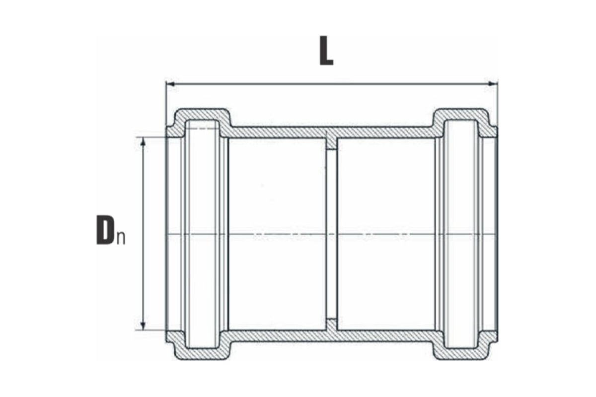 Соединительная муфта ХЕМКОР НПВХ, внутренняя канализация, 50 мм 2391033 ...