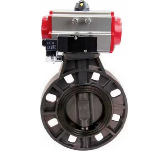 Затвор дисковый поворотный DN.ru НПВХ-НПВХ-E-2W-Fb-ISO Дн150 Ру10 межфланц., пн.привод DA-083, пн.распред PND1-S2EM-52-2-T10-220VAC D050-91213