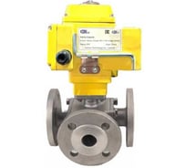 Кран шаровой DN.ru 316-316-PTFE Ду32 Ру16 3-ходовой фланцевый, эл.привод QT-005-220-0-10В DAR gander D160-75522