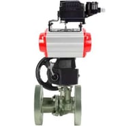 Кран шаровой DN.ru КШ.Ф.П.316.200 Ду15 Ру40 фланц., пн.привод DA-052, руч.дубл. HDM-1, электропневматич. поворотным позиц. EPRP1-NU-Fb-08 D160-79500