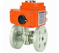 Кран шаровой DN.ru КШ.Ф.П.316.200 Ду80 Ру16 двухходовой, фланцевый, электропривод QT2-008-380VAC 380В D160-80030
