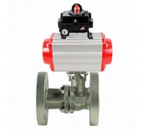 Кран шаровой DN.ru КШ.Ф.П.316.200 Ду80 Ру16 двухходовой, фланцевый с пневмоприводом DA-083 и БКВ LSB-410-02ExM12-250 D160-79604