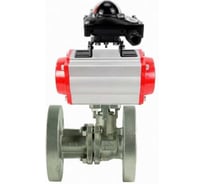 Кран шаровой DN.ru КШ.Ф.П.316.200 Ду80 Ру16 двухходовой, фланцевый с пневмоприводом DA-083 и БКВ LSB-210-02NM12-220/24 D160-79588