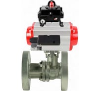 Кран шаровой DN.ru КШ.Ф.П.316.200 Ду80 Ру16 фланцевый, пневмопривод SA-130, пневмораспределитель PND2-S1EM-52-1NC-J08-24VDC, БКВ LSB-410-02ExM12-250 D160-79726