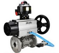 Шаровой кран DN.ru КШФПТ.304.180 Ду65 Ру25, фланц., PTFE, пн.привод DA-105-1, пн.распред PND1-S2EM-52-2-T08-220VAC, БКВ LSB-510-02ExM12-250 D160-81010