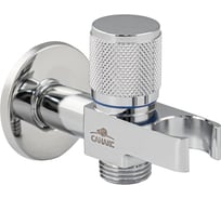 Кран угловой для подключения сантехнических приборов Санакс 1/2 х 1/2 с встроенным кронштейном, цвет хром 1399