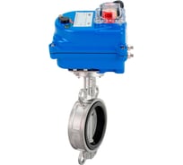 Затвор дисковый 304-304-VITON-2W-Fb-H Ду50 Ру16, электропривод 003 blue 12В DN.ru D050-89128