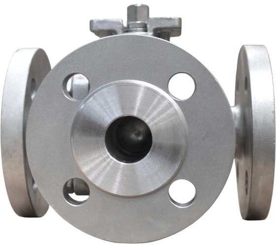 Кран шаровый трехходовой NEWKEY (T-тип) под привод фланцевый нержавеющий, AISI316 DN32, (CF8M), PN40 NK-BF3tph32/6