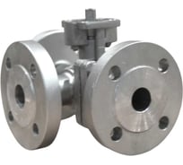 Кран шаровый трехходовой NEWKEY (T-тип) под привод фланцевый нержавеющий, AISI316 DN25, (CF8M), PN40 NK-BF3tph25/6