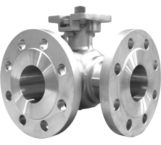 Кран шаровый трехходовой NEWKEY (T-тип) под привод фланцевый нержавеющий, AISI316 DN65, (CF8M), PN16 NK-BF3tph65/6