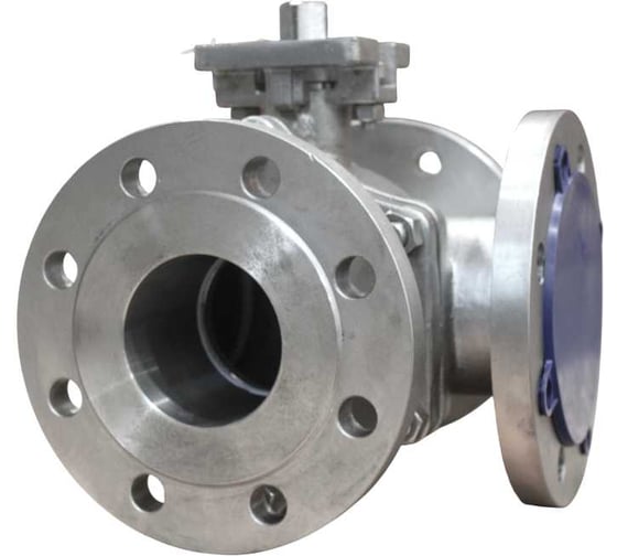 Кран шаровый трехходовой NEWKEY (T-тип) под привод фланцевый нержавеющий, AISI316 DN80, (CF8M), PN16 NK-BF3tph80/6