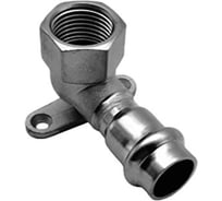 Пресс-угольник Kromwell 90 (водорозетка) из нержавеющей стали, с переходом на внутреннюю резьбу, 15х1/2 KW.SP954001504