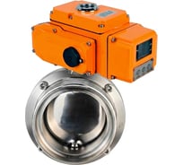 Затвор дисковый DN.ru 304-304-Sil-2W-T-H Ду32 Ру10 резьбовой, пищевая нерж. сталь, эл.привод QT-005-220В (4-20мА) HARK D050-90205