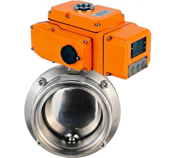 Затвор дисковый DN.ru 304-304-Sil-2W-T-H Ду25 Ру10 резьбовой, пищевая нерж. сталь, эл.привод QT-005-220В-0-10В-HARK D050-90213