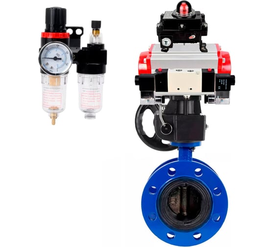 Затвор дисковый DN.ru GGG40-304-EPDM-2W-F-H Ду125 Ру16 пневмопривод DA-130, пневмораспределитель (2EM) 220VAC, БКВ LSB-410, дублером HDM-3, БПВ D050-56774