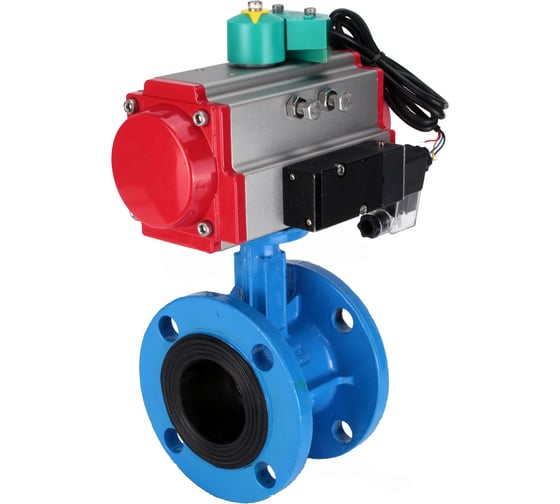 Затвор дисковый DN.ru GGG40-304-EPDM-2W-F-H Ду100 Ру16, пневмопривод DA-105, пневмораспределитель 24VDC, переключатель МППП-200 D050-85898