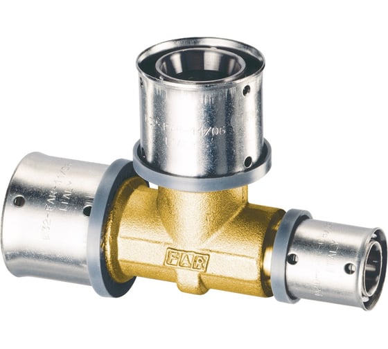 Пресс-тройник FAR 26х3-20х2-20х2, латунь 4911 2601