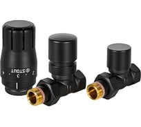 Комплект клапанов термостатических STOUT SVTDK-0001-000015B Design черный, RG00943679A91B