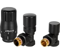 Комплект клапанов термостатических STOUT SVTDK-0002-000015B Design черный, RG009436799J18