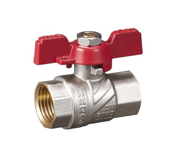 Кран шаровой латунный Zegor 1/2 (г/г) полнопроходной, ручка бабочка FB11