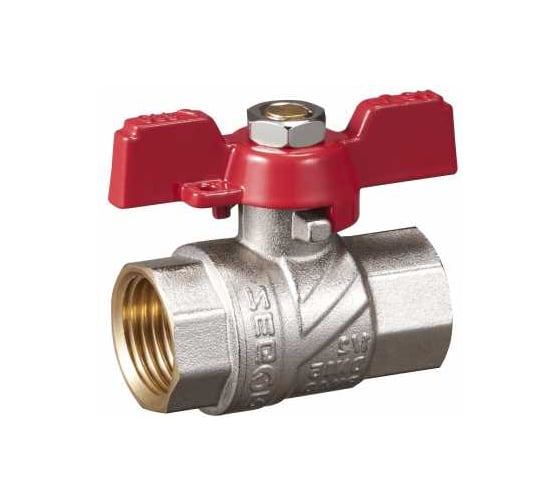 Кран шаровой латунный Zegor 1 (г/г) полнопроходной, ручка бабочка FB13