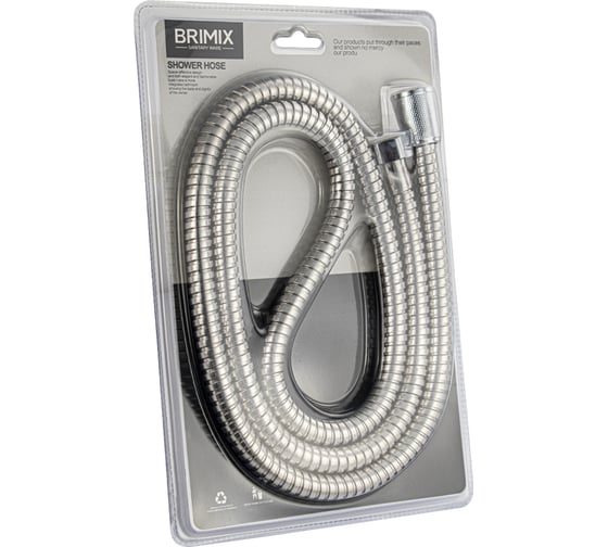 Шланг душевой Brimix 1/2 1,5 м, металлический в БЛИСТЕРЕ 0-9003