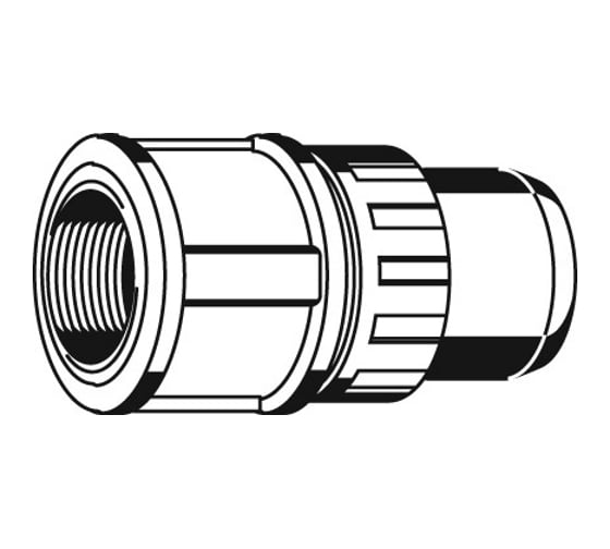 Муфта соединительная Зубр "ШиреФит", штуцер с гайкой, 16 мм-1/2" 51462-16-1/2