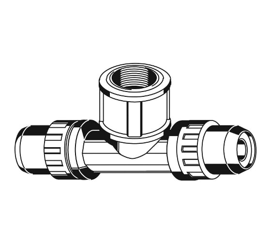 Тройник переходной (26х26 мм; 3/4") для трубопровода Зубр 51502-26-3/4-26