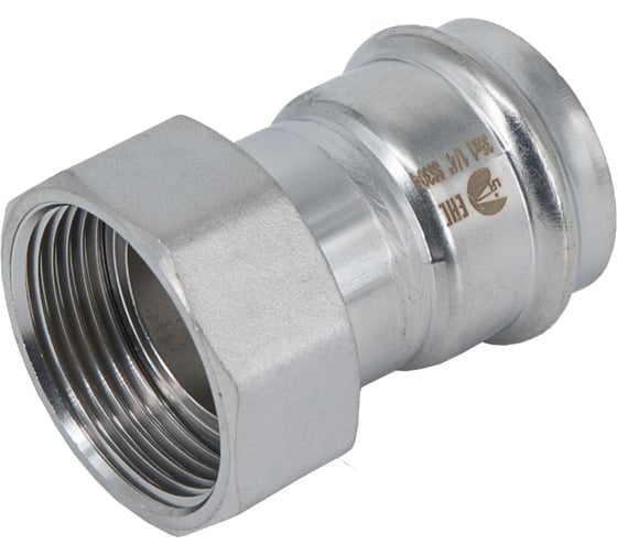 Пресс-соединитель прямой с накидной гайкой нержавеющий NEWKEY AISI304 DN32x35mm (1_1/4x35mm), CF8, PN16 NK-PAN32*35/4