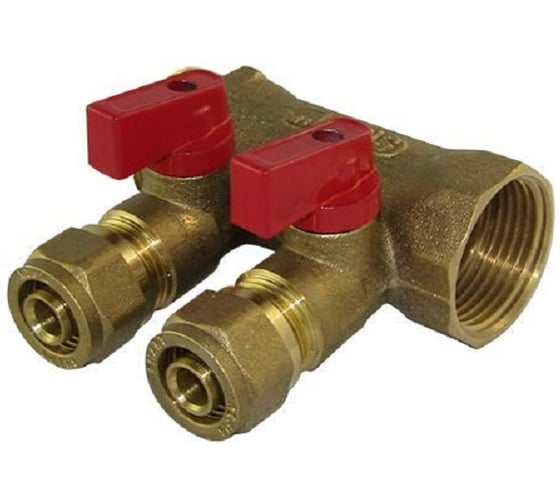 Коллектор с шаровым краном SMT 1x20x2 2 выхода 1833Н102002R