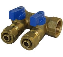 Коллектор с шаровым краном SMT 1x16x2 2 выхода 25шт/кор, 1833Н101602BL