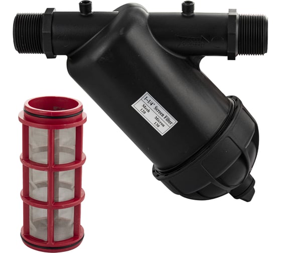 Фильтр грубой очистки Санакс 1 1/4 ш/ш, серия МАК, из АБС пластика, картридж промывной сетка, цвет ЧЕРНЫЙ 4609