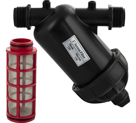 Фильтр грубой очистки Санакс 1 ш/ш, серия МАК, из АБС пластика, картридж промывной сетка, цвет ЧЕРНЫЙ 4608