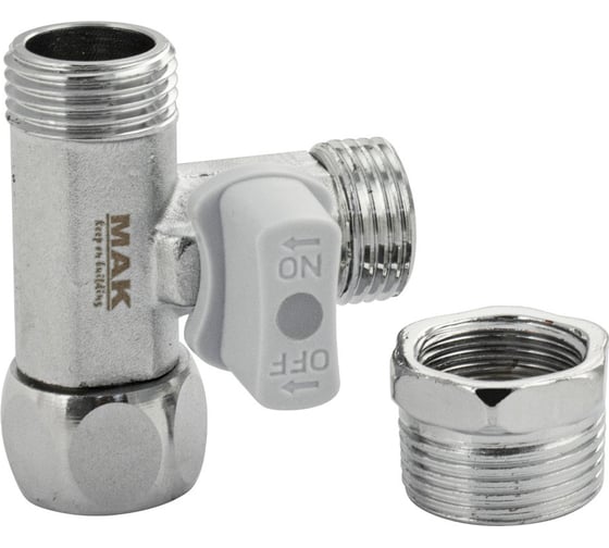 Кран шаровый Санакс серия МАК, проходной 15х20х15, хромированный 10611