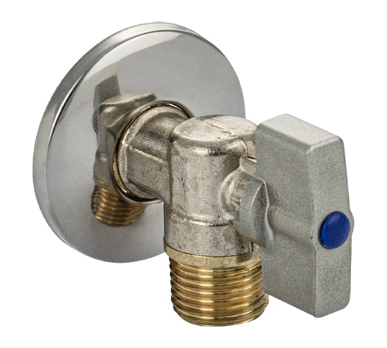 Кран угловой для подключения сантехнических приборов Санакс 1/2 х 1/2, серия МАГНУС, латунный 10614